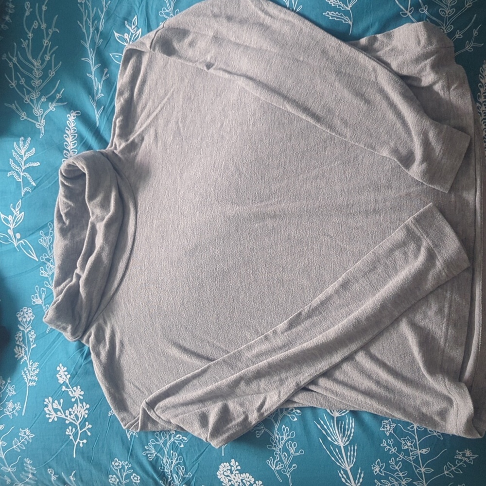 Gray turtleneck sweatshirt